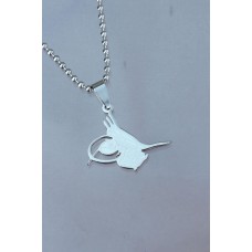 Çelik Uçlu Tuğra Tasarımlı Gümüş Renk Zincir Kolye Çelik Uçlu Tuğra Tasarımlı Gümüş Renk Zincir Kolye