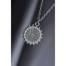 Davut Yıldızı Model Gümüş Renk Metal Zincirli Erkek Kolye Davut Yıldızı Model Gümüş Renk Metal Zincirli Erkek Kolye