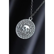 Korsan Parası Model Gümüş Renk Metal Zincirli Erkek Kolye Korsan Parası Model Gümüş Renk Metal Zincirli Erkek Kolye