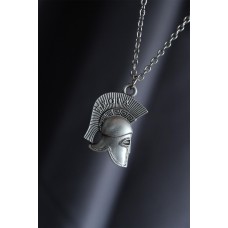 Sparta Miğferi Model Gümüş Renk Metal Zincirli Erkek Kolye Sparta Miğferi Model Gümüş Renk Metal Zincirli Erkek Kolye