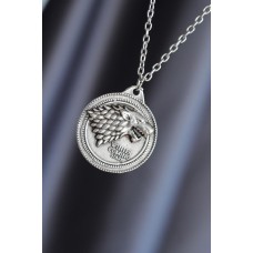 Winter is Coming Model Gümüş Renk Metal Zincirli Erkek Kolye Winter is Coming Model Gümüş Renk Metal Zincirli Erkek Kolye