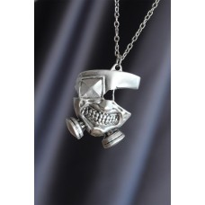 Maske Model Gümüş Renk Metal Zincirli Erkek Kolye Maske Model Gümüş Renk Metal Zincirli Erkek Kolye