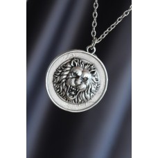 Aslan Model Gümüş Renk Metal Zincirli Erkek Kolye Aslan Model Gümüş Renk Metal Zincirli Erkek Kolye