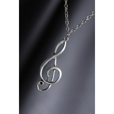 Sol Anahtarı Gümüş Renk Zincirli Erkek Kolye Sol Anahtarı Gümüş Renk Zincirli Erkek Kolye