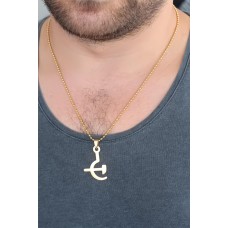 Gold Renk Metal Orak ve Balta Figürlü Erkek Kolye Gold Renk Metal Orak ve Balta Figürlü Erkek Kolye