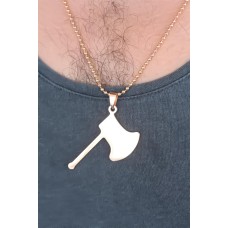 Rose Renk Metal Balta Figürlü Erkek Kolye Rose Renk Metal Balta Figürlü Erkek Kolye