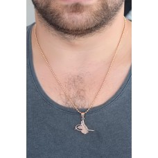 Rose Renk Metal Tuğra Figürlü Erkek Kolye Rose Renk Metal Tuğra Figürlü Erkek Kolye