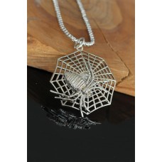 Örümcek Tasarım Silver Renk Zincirli Erkek Kolye Örümcek Tasarım Silver Renk Zincirli Erkek Kolye