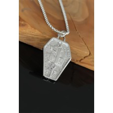 Metal Tasarım Silver Renk Zincirli Erkek Kolye Metal Tasarım Silver Renk Zincirli Erkek Kolye