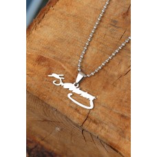 Silver Renk Çelik Atatürk İmza Uçlu Top Zincirli Erkek Kolye Silver Renk Çelik Atatürk İmza Uçlu Top Zincirli Erkek Kolye