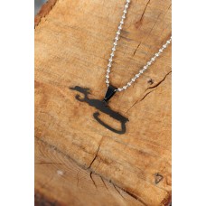 Siyah Renk Metal Atatürk İmza Uçlu Top Zincirli Erkek Kolye Siyah Renk Metal Atatürk İmza Uçlu Top Zincirli Erkek Kolye