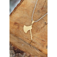 Gold Renk Metal Balta Uçlu Top Zincirli Erkek Kolye Gold Renk Metal Balta Uçlu Top Zincirli Erkek Kolye