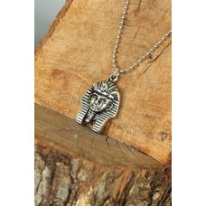 Gümüş Renk Krom Kaplama Kararmaz Firavun Tasarım Metal Erkek Kolye Gümüş Renk Krom Kaplama Kararmaz Firavun Tasarım Metal Erkek Kolye