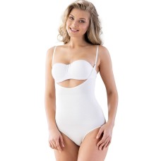 Emay 2023 Göğsü Açık Çıtçıtlı Masaj Özellikli Slip Korse Beyaz