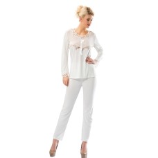 Sistina 1566 Penye Çeyizlik Pijama Takım Ekru