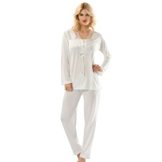 Sistina 1556 Penye Pijama Takım Ekru