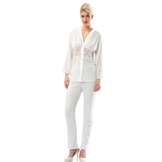 Sistina 1588 Penye Çeyizlik Pijama Takım Beyaz Sistina 1588 Penye Çeyizlik Pijama Takım Beyaz