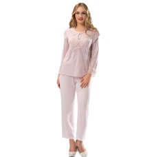 Sistina 1567 Penye Çeyizlik Pijama Takım Ekru