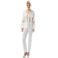 Sistina 1571 Penye Çeyizlik Pijama Takım Ekru