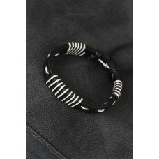 Beyaz İpli Siyah Deri Erkek Bileklik Beyaz İpli Siyah Deri Erkek Bileklik