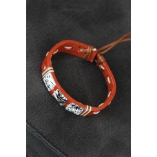 Mermer Taşlı Kahverengi Deri Erkek Bileklik Mermer Taşlı Kahverengi Deri Erkek Bileklik