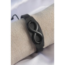 Siyah Deri Sonsuzluk İşareti İpli Erkek Bileklik Siyah Deri Sonsuzluk İşareti İpli Erkek Bileklik