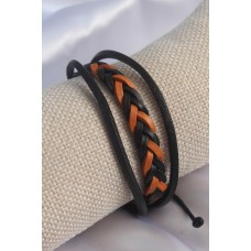 Siyah Kahverengi Örgü Model Deri Erkek Bileklik Siyah Kahverengi Örgü Model Deri Erkek Bileklik