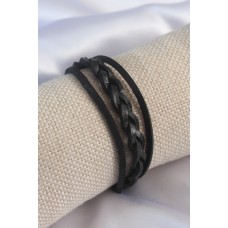 Siyah Ördü Model Deri Erkek Bileklik Siyah Ördü Model Deri Erkek Bileklik
