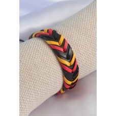 Sarı Kırmızı Siyah Renk Deri İpli Erkek Bileklik Sarı Kırmızı Siyah Renk Deri İpli Erkek Bileklik