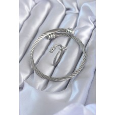 316L Çelik Gümüş Renk Sarmal Model Erkek Bileklik Yüzük Kombini 316L Çelik Gümüş Renk Sarmal Model Erkek Bileklik Yüzük Kombini