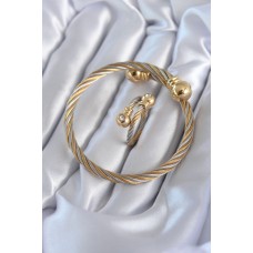 316L Çelik Mix Renk Sarmal Model Erkek Bileklik Yüzük Kombini Altın 316L Çelik Mix Renk Sarmal Model Erkek Bileklik Yüzük Kombini Altın