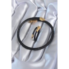 316L Çelik Siyah Renk Gold Detay Sarmal Model Erkek Bileklik Yüzük Kombini 316L Çelik Siyah Renk Gold Detay Sarmal Model Erkek Bileklik Yüzük Kombini