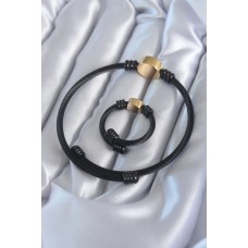 316L Çelik Siyah Renk Gold Detay Erkek Bileklik Yüzük Kombini 316L Çelik Siyah Renk Gold Detay Erkek Bileklik Yüzük Kombini